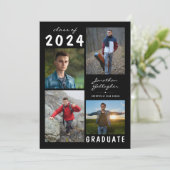 卒業式モダン5フォトスクリプト白黒 案内状 (スタンド正面)