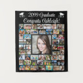 卒業式モダン52フォトコラージュカスタム タペストリー (正面)