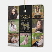 卒業式モダン7パーソナライズされたフォトコラージュ セラミックオーナメント (左)