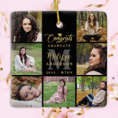 卒業式モダン7パーソナライズされたフォトコラージュ セラミックオーナメント