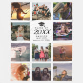 卒業式モダンInstagramシック写真コラージュ フリースブランケット (正面)