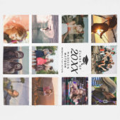 卒業式モダンInstagramシック写真コラージュ フリースブランケット (正面(横))