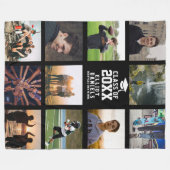 卒業式モダンInstagramトレンディーフォトコラージュ フリースブランケット (正面(横))