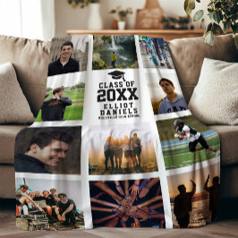 卒業式モダンInstagramトレンディーフォトコラージュ フリースブランケット