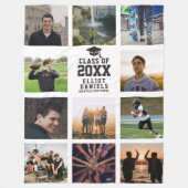 卒業式モダンInstagramトレンディーフォトコラージュ フリースブランケット (正面)