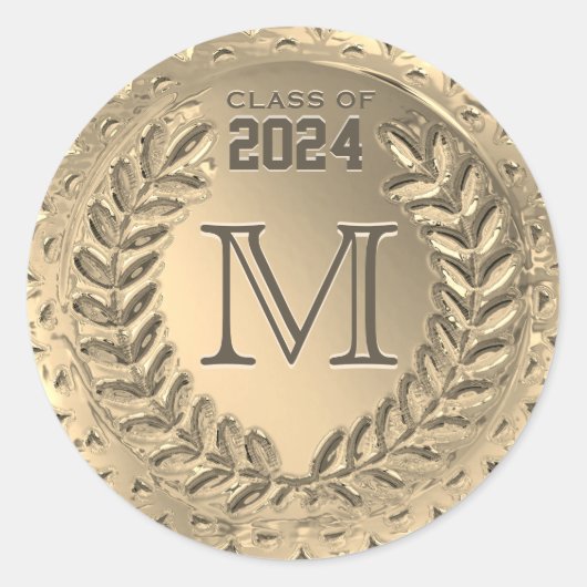 卒業式モノグラムシール ラウンドシール (正面)