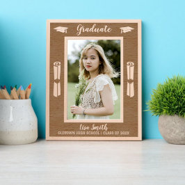 卒業式モータルボードキャップ&ディプロマ縁どス レーザー彫刻フレーム