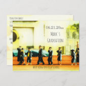 卒業式ラインアップ写真保存日 ポストカード (正面/裏面)