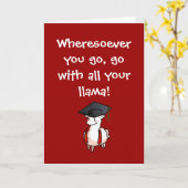 卒業式ラマ カード (黄色い花)