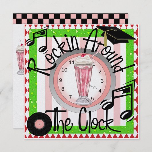 卒業式ロッキンのまわりにザクロックパーティー- SRF 招待状 (正面/裏面)