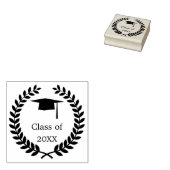 卒業式ローレルリース、モルタルハット ラバースタンプ (押印)