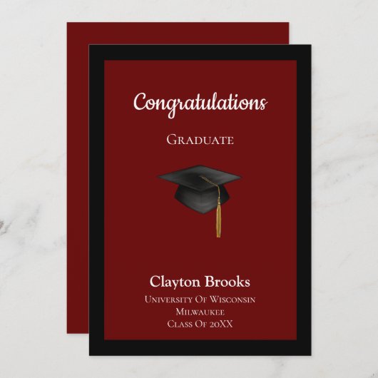 卒業式会 招待状 (正面/裏面)