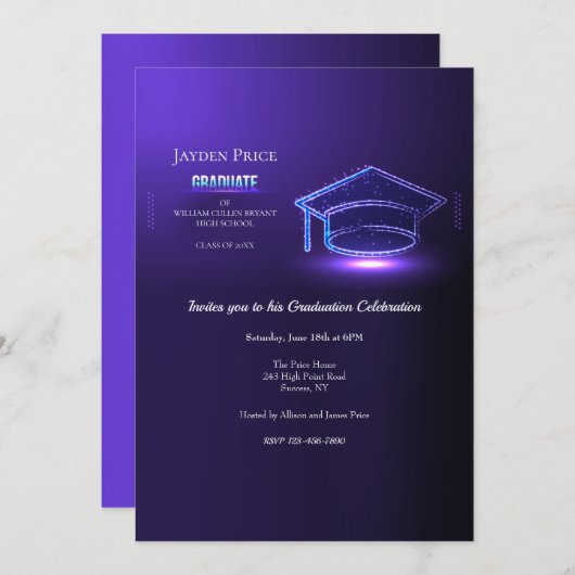 卒業式会 招待状 (正面/裏面)