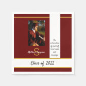 卒業式伝統的ダークレッドナプキン スタンダードカクテルナプキン (正面)