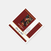 卒業式伝統的ダークレッドナプキン スタンダードカクテルナプキン (角)