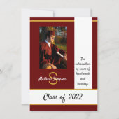 卒業式伝統的ダークレッド招待状 招待状 (正面)