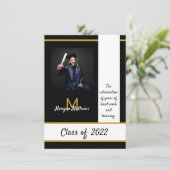 卒業式伝統的ブラック招待状 招待状 (スタンド正面)