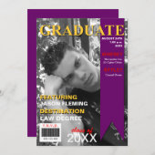 卒業式写真マガジンの表紙招待状 招待状 (正面/裏面)