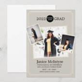 卒業式写真招待状（写真付き） 招待状 (正面/裏面)