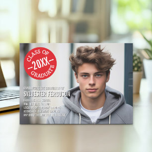 卒業式写真発表 - 赤いシェブロン 案内状