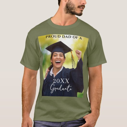 卒業式写真自慢の父Tシャツ Tシャツ (正面)