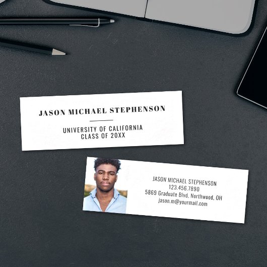 卒業式名入れシンプル写真カード コーリングカード