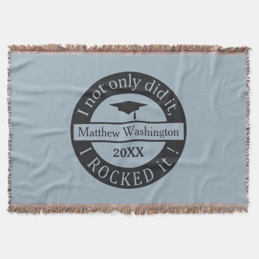 卒業式名前をカスタムすると年間の毛布 スローブランケット (正面)