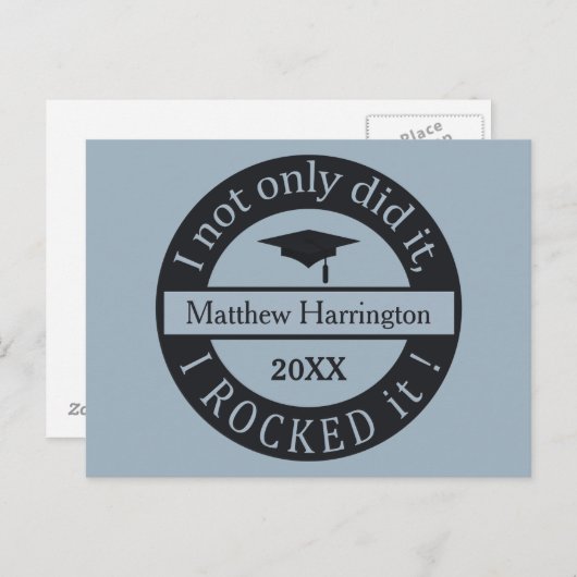 卒業式名前をカスタムする&年次はがき 案内ポストカード (正面/裏面)