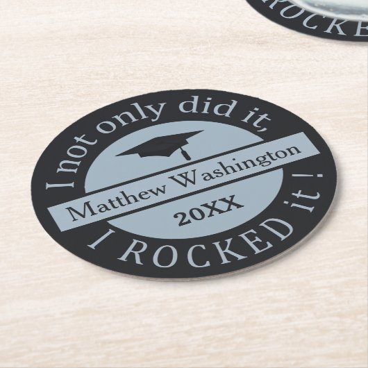 卒業式名前をカスタムする&年間コースター ラウンドペーパーコースター (アングル)