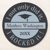 卒業式名前をカスタムする&年間コースター ラウンドペーパーコースター (正面)