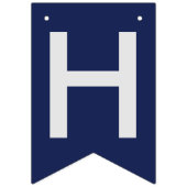 卒業式名：バスケットボール・ネービー・ブルー バンティングフラッグ (第1の旗)