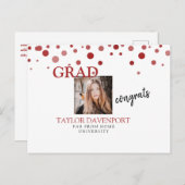 卒業式女子写真面白メッセージ 案内ポストカード (正面/裏面)