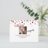 卒業式女子写真面白メッセージ 案内ポストカード (スタンド正面)