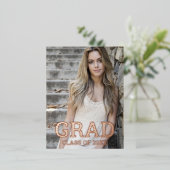 卒業式年賀葉書 箔招待状ポストカード (立ち正面)