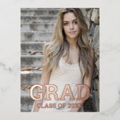 卒業式年賀葉書 箔招待状ポストカード (正面)