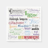 卒業式感動的ワードアーパーソナライズされたト スタンダードカクテルナプキン (正面)