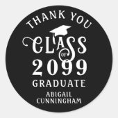 卒業式感謝おしゃれなクラスイヤーカスタム ラウンドシール (正面)