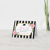 卒業式感謝水彩花ストライプ サンキューカード (正面)