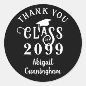 卒業式感謝祭ファンシー・クラスイヤースクリプトネーム ラウンドシール (正面)