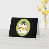 卒業式招き猫 カード (黄色い花)