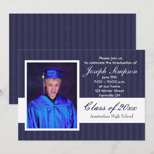 卒業式招待状カード 招待状 (正面/裏面)