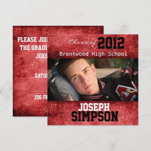 卒業式招待状カード 招待状 (正面/裏面)