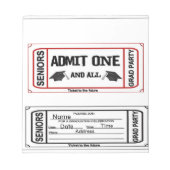 卒業式招待状パーティービーフキャンディラッパー ノートパッド (正面)