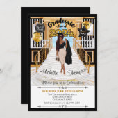 卒業式招待状 アフリカ系アメリカ人 発表 招待状 (正面/裏面)