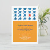 卒業式招待状 キャップ 招待状 (スタンド正面)