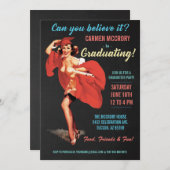 卒業式招待状 | ヴィンテージ・ピンアップ・ガール 招待状 (正面/裏面)