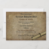 卒業式招待状-ヴィンテージ、写真/年挿入 招待状 (裏面)