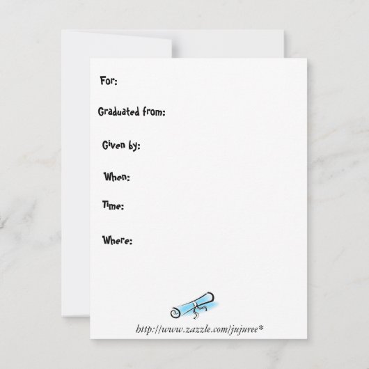 卒業式招待状-中学校 招待状 (裏面)