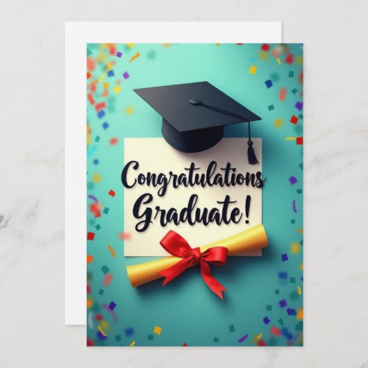 卒業式招待状 招待状 (正面/裏面)