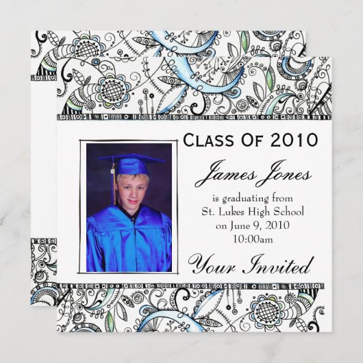 卒業式招待状 招待状 (正面/裏面)